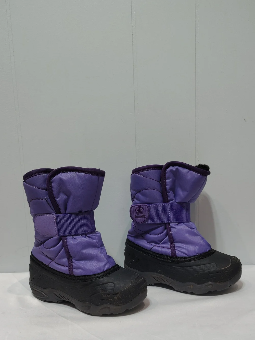 Kamik Snowbug 5 Purple Kids Snow Boots with Black Faux Fur Lining Size 10